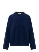 Kath Cashmere Silk Tops Knitwear Jumpers Navy Rue De Tokyo