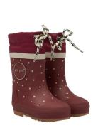 Gumboots™ Thermo Shoes Rubberboots High Rubberboots Burgundy Pom Pom