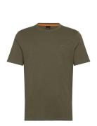 Tegood Tops T-shirts Short-sleeved Khaki Green BOSS