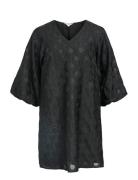 Objzammi 3/4 Re V-Neck Short Dress 140 Lyhyt Mekko Black Object