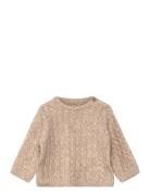 Cable-Knit Sweater Tops Knitwear Pullovers Beige Mango