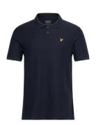 Jacquard Dobby Polo Shirt Tops Polos Short-sleeved Navy Lyle & Scott