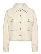 Rwnelly Boucle Wool Blend Ls Oversi Villakangastakki Cream Rosemunde