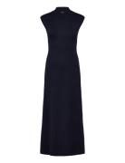 Perkins-Neck Knitted Dress Maksimekko Juhlamekko Navy Mango