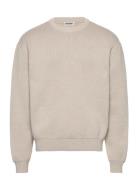 Regular Cotton Sweater Tops Knitwear Round Necks Beige Weekday
