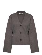 Lenyx Knit Cardigan Tops Knitwear Cardigans Grey Noella