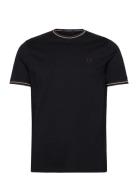 Twin Tipped T-Shirt Tops T-shirts Short-sleeved Black Fred Perry