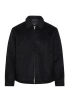 Wool-Blend Zip Jacket Villakangastakki Black Abercrombie & Fitch