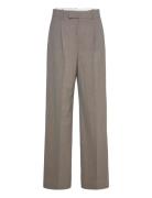 Straight Wool-Blend Suit Trousers Bottoms Trousers Straight Leg Beige ...