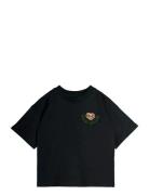 E.t Emb Ss Tee Tops T-shirts Short-sleeved Black Mini Rodini