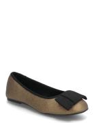 Ballet Flats With Bows Ballerinat Gold Mango