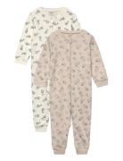 Nightsuit -Zipper Pyjama Sie Jumpsuit Haalari Cream Pippi