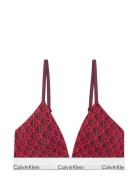 Lightly Lined Triangle Lingerie Bras & Tops Soft Bras Bralette Red Cal...