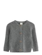 Cardigan Rib Wool Tops Knitwear Cardigans Grey Lindex