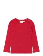 T-Shirt L/S Modal Tops T-shirts Long-sleeved T-shirts Red Petit Piao