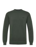 Pique Stitch Jumper Tops Knitwear Round Necks Khaki Green Fred Perry
