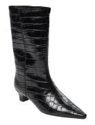 Hellasw Croco Boot Shoes Boots Ankle Boots Ankle Boots With Heel Black...