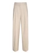 2Nd Mylos - Herringb Suiting Bottoms Trousers Straight Leg Cream 2NDDA...