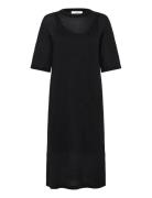 Slfshirley 2/4 Knit Dress Polvipituinen Mekko Black Selected