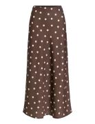 Viellette Hw Midi Skirt - Noos Pitkä Hame Brown Vila