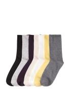 Sock 7 P Mixed Colours Lingerie Socks Regular Socks Multi/patterned Li...