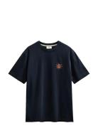 Akvillads Sun S/S Tee Tops T-shirts Short-sleeved Navy Anerkjendt
