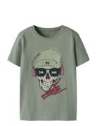 Nkmted Ss Top Tops T-shirts Short-sleeved Khaki Green Name It