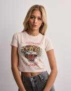 Ed Hardy - Vaaleanpunainen - La-Roar-Tiger Cropped Baby T-Shirt