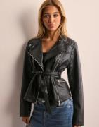 Only - Musta - Onlmanilla Faux Leather Biker Otw