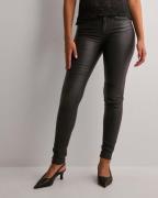 Only - Musta - Onlanne K Mid Waist Coated Jeans No