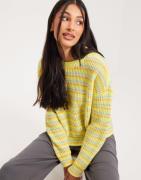 Pieces - Keltainen - Pcbina Ls O-Neck Knit Bc