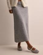 Pieces - Harmaa - Pcnanu Hw Long Knit Skirt Bc