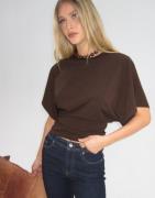 Nelly - Ruskea - Round Neck Wide Sleeve Tee