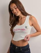Ed Hardy - Valkoinen - Womens Butterfly Party Rhinestone Cropped Diama...