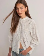 Selected Femme - Valkoinen - Slftatiana L/S Embr Shirt Noos