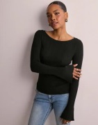 Vero Moda - Musta - Vmlavona Ls Boat Neck Knit Top Vma