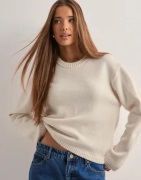 Gina Tricot - Valkoinen - Knitted cotton sweater