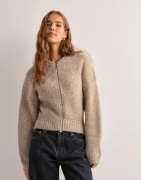 Gina Tricot - Beige - Knitted bomber jacket