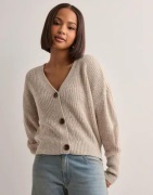 Vero Moda - Beige - Vmlea Ls V-Neck Cuff Cardigan Noos