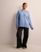Pieces - Sininen - Pcnancy Ls Loose O-Neck Knit Noos B