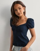 Nelly - Sininen - Bottom Frill Blouse
