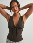 Gina Tricot - Ruskea - Rib tank