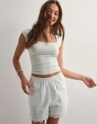 Only - Valkoinen - Onllou Life Emb Loose Shorts Wvn
