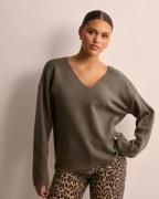 OBJECT - Ruskea - Objreynard V-Neck Pullover Noos