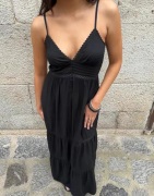 Nelly - Musta - Maxi Lace Insert Dress