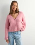 Pieces - Vaaleanpunainen - Pcandrea Ls V-Neck Knit Cardigan Kc