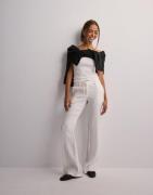 Nelly - Valkoinen - Low Waist Linen Flare Pants