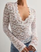 Vero Moda - Valkoinen - Vmdea Ls Lace Top Exp