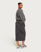 Pieces - Harmaa - Pcjessie Hw Denim Midi Skirt Noos E
