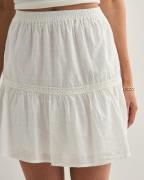 Only - Valkoinen - Onldeffie Dobby Short Skirt Wvn
